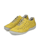 Gelbe Rieker Damen Schnürschuhe 52517-68 mit einer extra weichen Decksohle. Schuhpaar seitlich schräg.