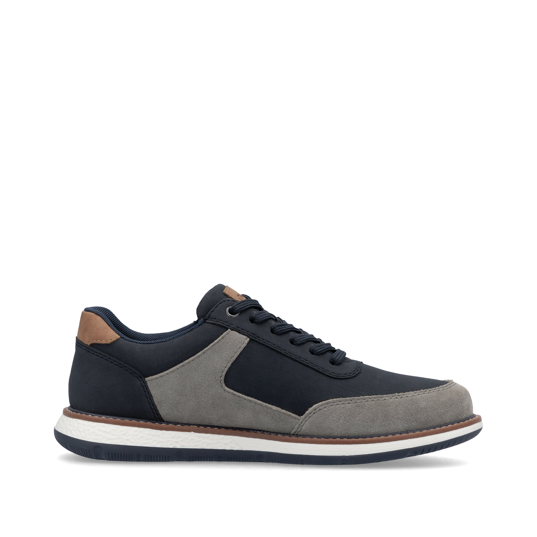 Blaue Rieker Herren Schnürschuhe 04401-14 mit einem Reißverschluss. Schuh Innenseite.