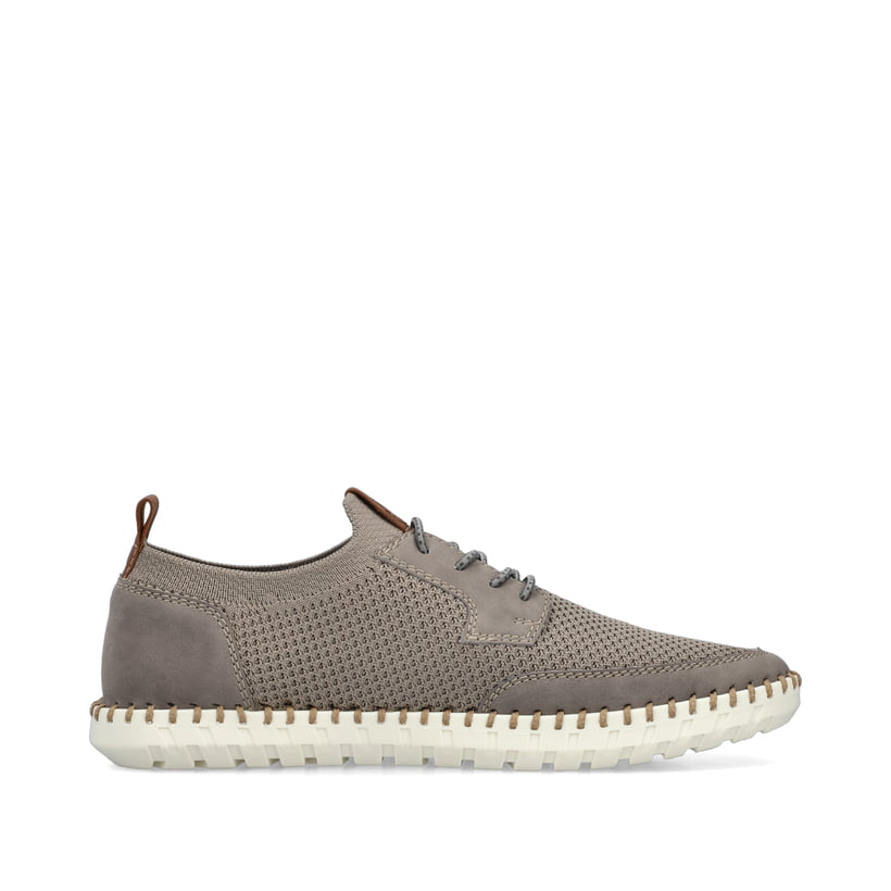 Beige Rieker Herren Slipper B2953-64 mit einem Gummizug sowie Komfortweite G 1/2. Schuh Innenseite.