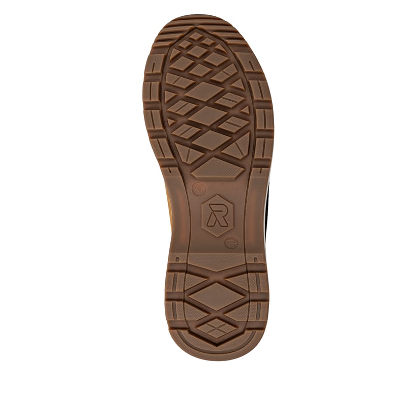 Goldgelb-braune Rieker Herren Schnürstiefel U1670-68 mit einer Schnürung. Schuh Laufsohle.