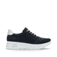 Blaue Rieker Damen Sneaker Low N8114-14 mit einem Reißverschluss. Schuh Innenseite.