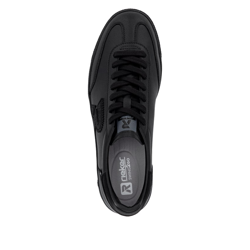 Baskets basses Rieker noires pour homme U2200-02 avec lacets. Semelle extérieure de la chaussure.