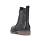 Schwarze Rieker Damen Chelsea Boots 79561-00 mit einem Reißverschluss. Schuh von hinten.