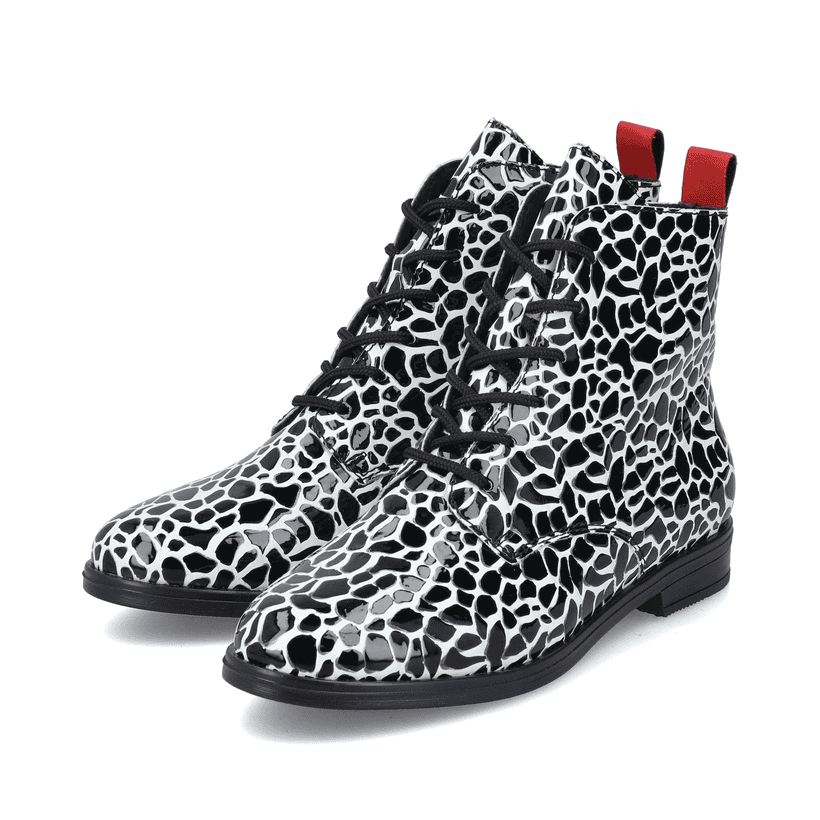 Blaugraue Rieker Damen Kurzstiefel 45980-14 mit einer schockabsorbierenden Sohle. Schuh Innenseite