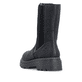 Schwarze Rieker Damen Chelsea Boots 76780-00 mit einem Reißverschluss. Schuh von hinten.