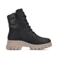 Schwarze Rieker Damen Biker Boots 71831-00 mit wasserabweisender TEX-Membran. Schuh Innenseite.