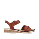 Sandales compensées Rieker marron femme V3691-22 avec boucle tendance. Côté intérieur de la chaussure.
