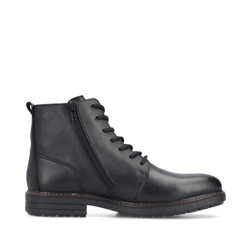Schwarze Rieker Herren Schnürstiefel 33143-00 aus Glattleder. Schuh Innenseite.