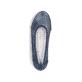 Ballerines Rieker bleues pour femme L3065-14 en optique Ã  trous. Chaussure vue de dessus.