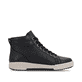 Schwarze Rieker Damen Sneaker High W0164-00 mit leichter und griffiger Sohle. Schuh Innenseite.