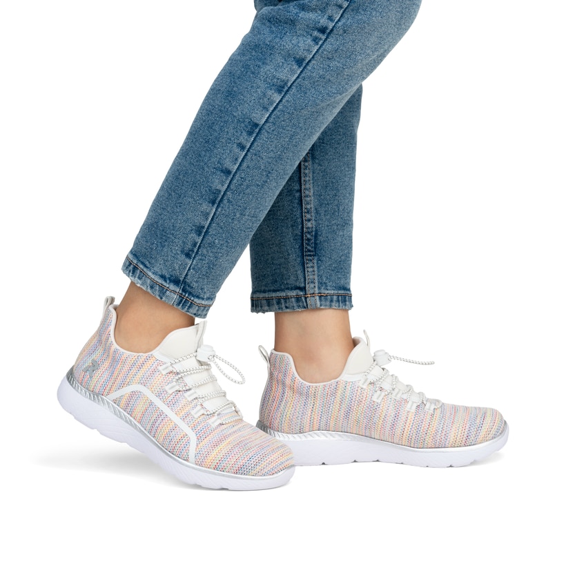 Rieker Dames Low-Top Sneaker M4970, lage schoenen, losse inlegzool, groen 54, 41 EU Breed