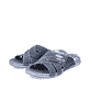 Blaue Rieker Herren Pantoletten 21999-14 mit der Extraweite H 1/2. Schuhpaar seitlich schräg.