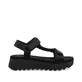 Schwarze Rieker Damen Riemchensandalen W3051-00 mit einem Klettverschluss. Schuh Innenseite.