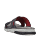 Blaue Rieker Herren Pantoletten 25250-14 mit der Komfortweite G. Schuh von hinten.