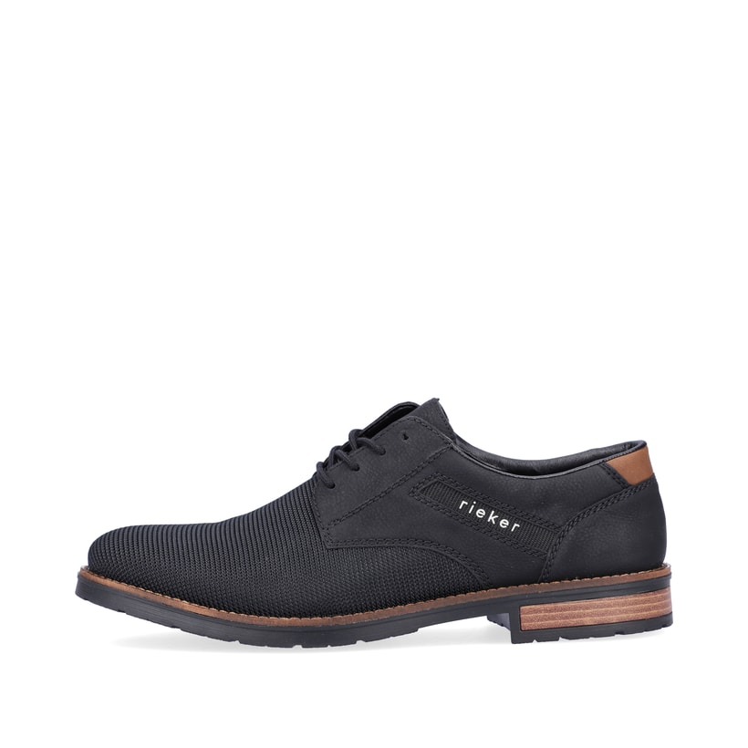 Schwarze Rieker Herren Schnürschuhe 14614-00 mit der Komfortweite G. Schuh Außenseite.