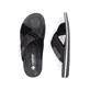 Schwarze Rieker Herren Pantoletten 21098-02 mit der Komfortweite G. Schuh von oben, liegend.