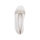Weiße Rieker Ballerinas L3062-80 mit Schmuckelementen. Schuh von oben.