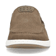 Braune Rieker Herren Slipper 18266-26 mit einem Elastikeinsatz. Schuh von vorne.