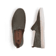 Mocassins Rieker verts pour homme B2661-54 avec bande élastique. Chaussure vue de dessus, couchée.