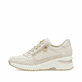 Baskets basses Rieker beiges pour femme N9301-60 avec fermeture éclair. Côté extérieur de la chaussure.