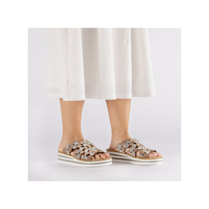 Rieker Dames V0689 Pantoletten, blauw, 40 EU