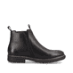 Stahlschwarze Rieker Herren Chelsea Boots 33180-00 mit einem Reißverschluss. Schuh von hinten.