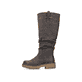 Dunkelbraune Rieker Damen Hochschaftstiefel 92990-25 mit gerafftem Schaft. Schuh Außenseite.
