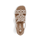 Beige Rieker Riemchensandaletten 64773-61 mit Strasssteinen. Schuh von oben.