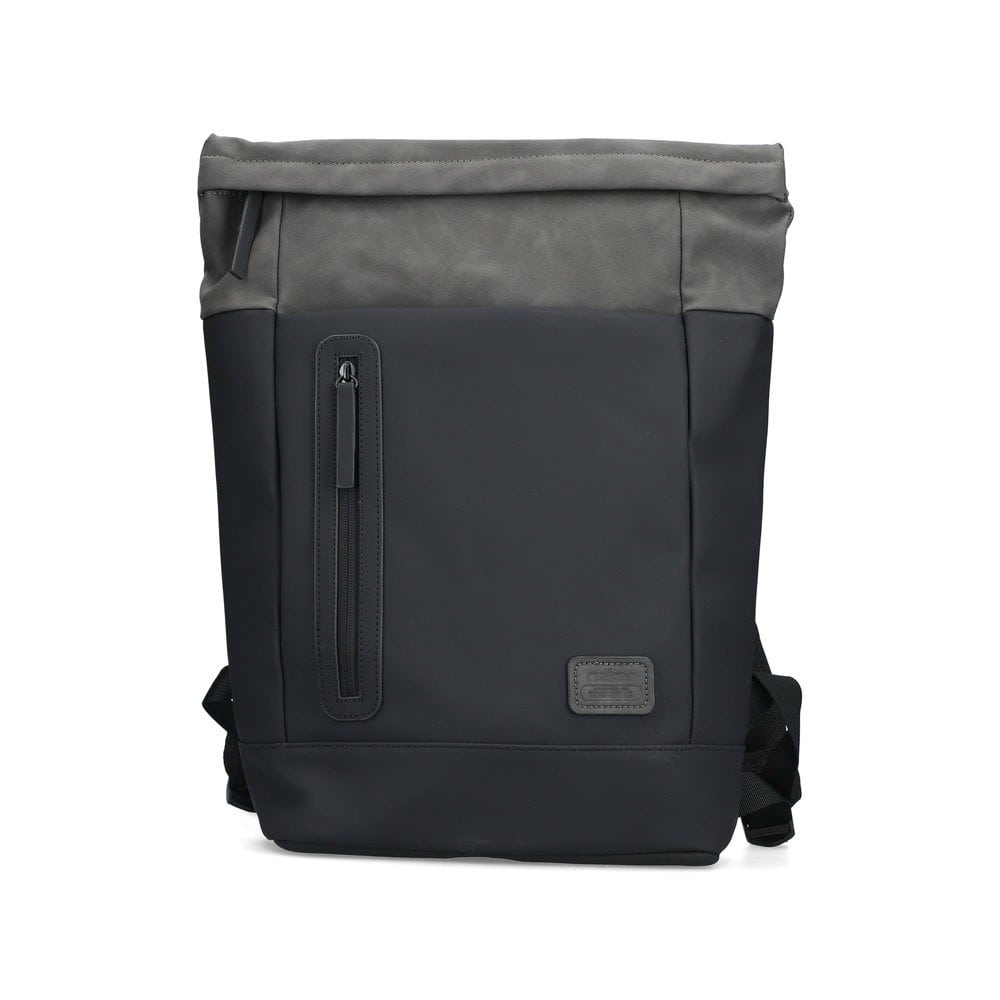 Rieker Rucksack H5101-01 in Schwarz aus Kunstleder. Vorderseite.