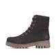 Dunkelbraune Rieker Damen Biker Boots Y7622-25 mit einem Reißverschluss. Schuh Außenseite.