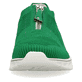 Grasgrüne Rieker Damen Slipper 54057-52 mit flexibler und ultra leichter Sohle. Schuh von vorne.