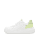Weiße Rieker Damen Sneaker Low W2300-80 mit einer Schnürung. Schuh Außenseite.
