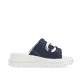 Blaue Rieker Damen Pantoletten W1652-14 mit ultra leichter und flexibler Sohle. Schuh Innenseite.