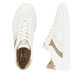 Weiße Rieker Herren Sneaker Low U0708-81 mit einer Schnürung. Schuh von oben, liegend.