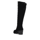 Schwarze Rieker Damen Hochschaftstiefel Y2050-01 mit einem Reißverschluss. Schuh von hinten.