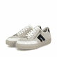 Graue Rieker Damen Sneaker Low L5903-40 aus Rauleder mit einem Reißverschluss. Schuhpaar seitlich schräg.