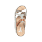 Mules Rieker multicolores femme 62989-90 avec coutures brodées à la main. Chaussure vue de dessus.