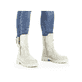 
Nachtschwarze Rieker Damen Biker Boots Z9133-00 mit Schnürung und Reißverschluss. Schuh seitlich schräg