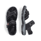 Schwarze Rieker Damen Trekkingsandalen 68851-02 mit einem Klettverschluss. Schuh von oben, liegend.