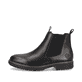 Stahlschwarze Rieker Herren Chelsea Boots 33180-00 mit einem Reißverschluss. Schuh Außenseite.