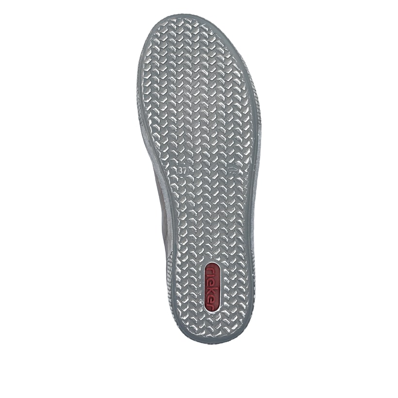 Graue Rieker Damen Schnürstiefel Z1221-42 mit modernen Ziernähten. Schuh Laufsohle.