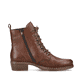 Karamellbraune Rieker Damen Stiefeletten Y0784-22 mit Reißverschluss sowie Blockabsatz. Schuh Innenseite