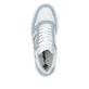 Blaue vegane Rieker Damen Sneaker Low M7815-10 mit einer Schnürung. Schuh von oben.