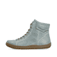 Bottes à lacets Rieker vertes pour femmes 52304-52 avec fermeture éclair. Côté extérieur de la chaussure.