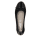 Schwarze Rieker Ballerinas 45358-00 mit dekorativer Schleife. Schuh von oben.