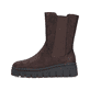 Dunkelbraune Rieker Damen Chelsea Boots Z8983-25 mit einem Reißverschluss. Schuh Außenseite.