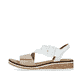 Beige Rieker Keilsandaletten V3660-60 mit trendigen Schnalle. Schuh Außenseite.