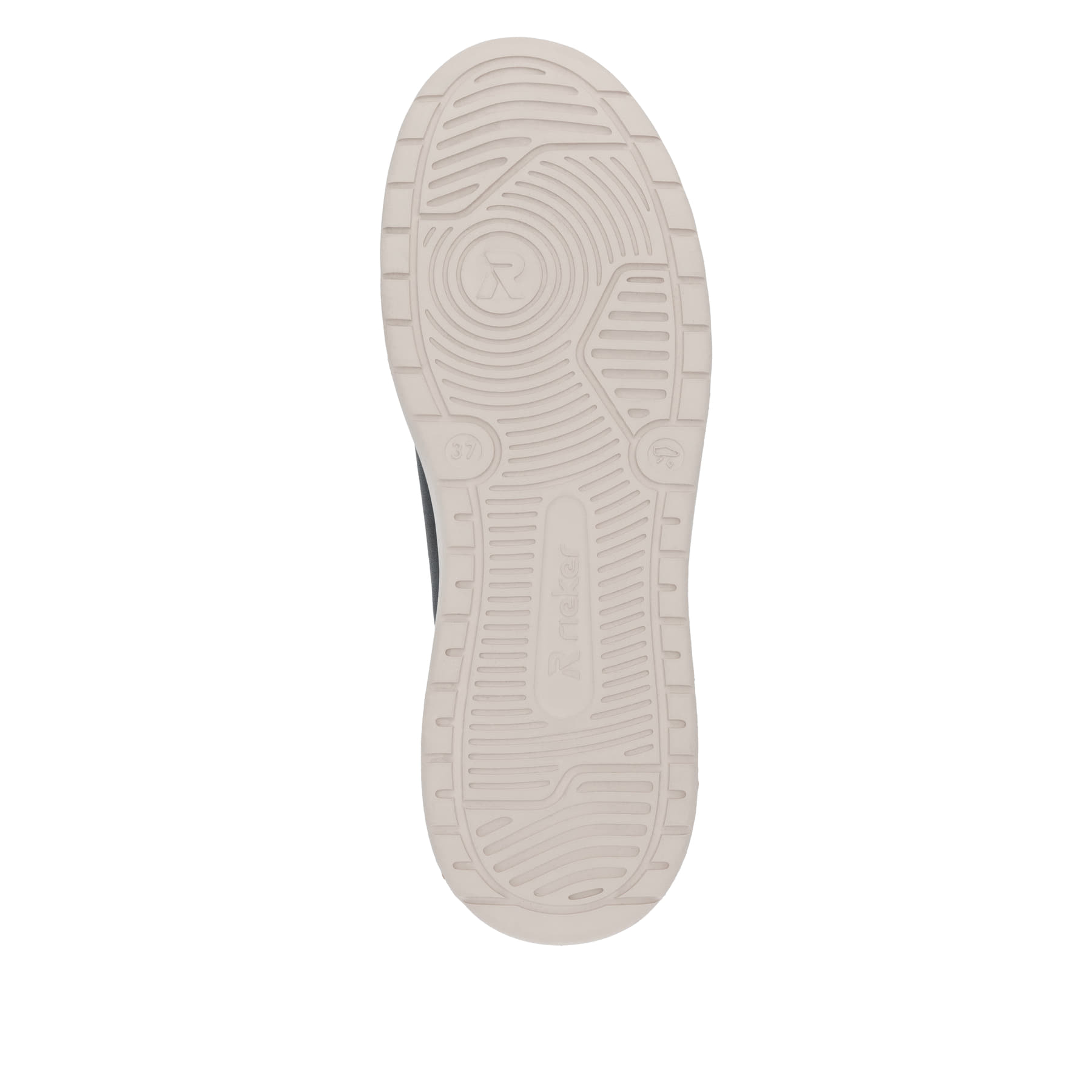 Schwarze Rieker Damen Sneaker Low W2301-00 aus Glattleder mit einer Schnürung. Schuh Laufsohle.