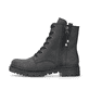 
Tiefschwarze Rieker Damen Biker Boots Y2441-00 mit Schnürung und Reißverschluss. Schuh Außenseite