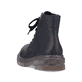 Tiefschwarze Rieker Damen Schnürstiefel 78240-00 mit Schnürung und Reißverschluss. Schuh von oben